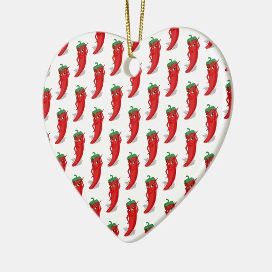 Red Pepper Diva Cartoon Pattern Keramikornament (Links)