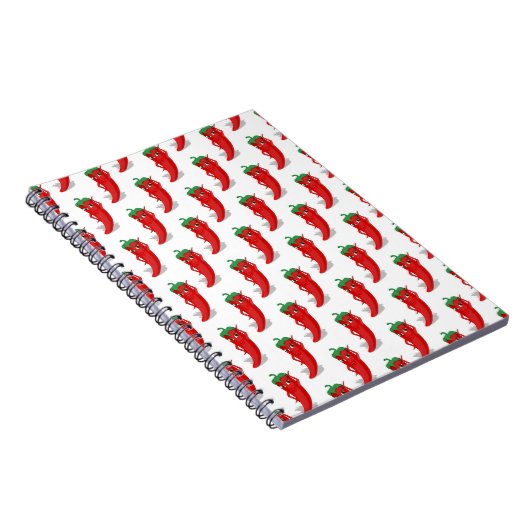 Red Pepper Diva Cartoon Pattern Notizblock (Rechte Seite)