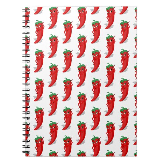 Red Pepper Diva Cartoon Pattern Notizblock (Vorderseite)