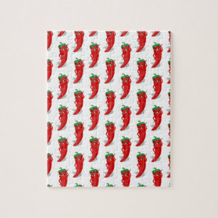 Red Pepper Diva Cartoon Pattern Puzzle
