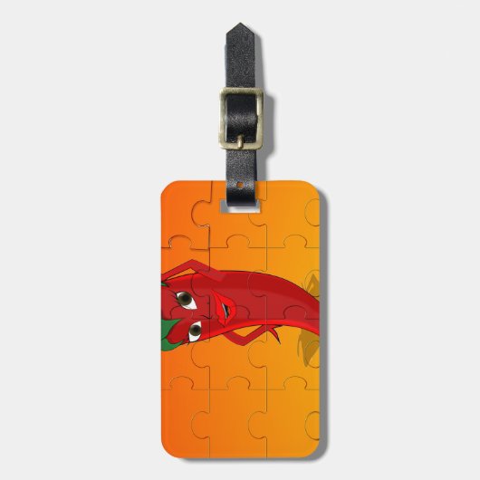 Red Pepper Diva Jigsaw Puzzle Gepäckanhänger (Vorderseite vertikal)