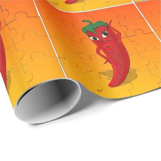Red Pepper Diva Jigsaw Puzzle Geschenkpapier (Rolleneckpunkt)