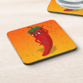 Red Pepper Diva Jigsaw Puzzle Getränkeuntersetzer (Linke Seite)