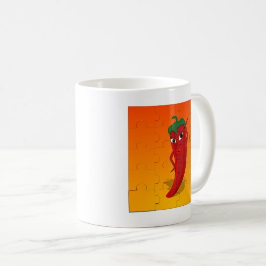 Red Pepper Diva Jigsaw Puzzle Kaffeetasse (VorderseiteRechts)