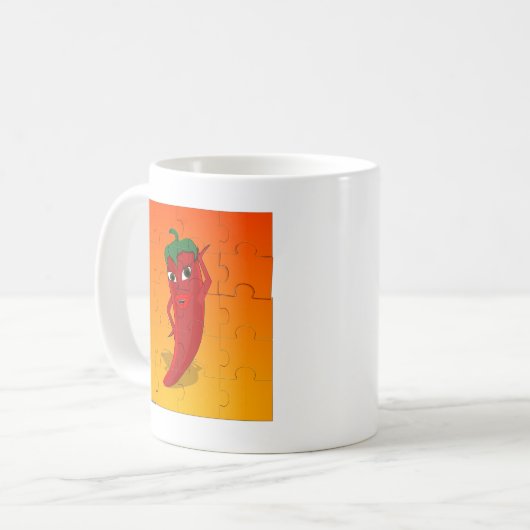 Red Pepper Diva Jigsaw Puzzle Kaffeetasse (Vorderseite Links)