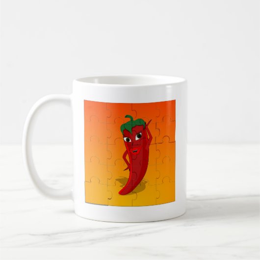 Red Pepper Diva Jigsaw Puzzle Kaffeetasse (Links)
