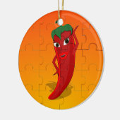 Red Pepper Diva Jigsaw Puzzle Keramik Ornament (Links)