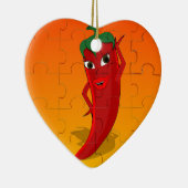 Red Pepper Diva Jigsaw Puzzle Keramik Ornament (Rechts)