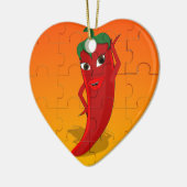 Red Pepper Diva Jigsaw Puzzle Keramik Ornament (Links)