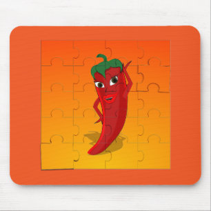 Red Pepper Diva Jigsaw Puzzle Mousepad