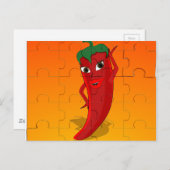 Red Pepper Diva Jigsaw Puzzle Postkarte (Vorne/Hinten)