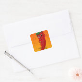 Red Pepper Diva Jigsaw Puzzle Quadratischer Aufkleber (Umschlag)