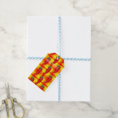 Red Pepper Diva Orange Gelbes Kariertes Muster Geschenkanhänger (Mit Garn)