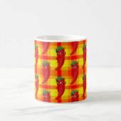 Red Pepper Diva Orange Gelbes Kariertes Muster Kaffeetasse (Mittel)