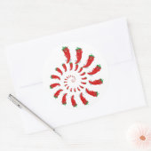 Red Pepper Diva Spiral Classic Round Sticker (Umschlag)