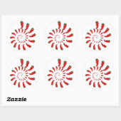 Red Pepper Diva Spiral Classic Round Sticker (Blatt)
