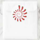 Red Pepper Diva Spiral Classic Round Sticker (Tasche)
