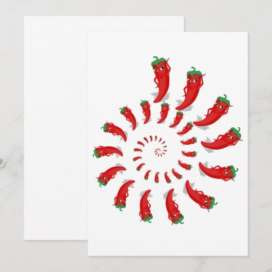 Red Pepper Diva Spiral Einladung (Vorne/Hinten)