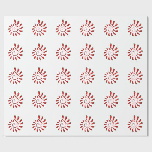 Red Pepper Diva Spiral Geschenkpapier (Flach)