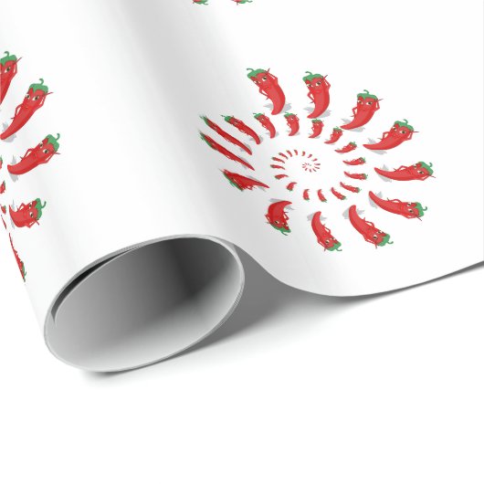Red Pepper Diva Spiral Geschenkpapier (Rolleneckpunkt)