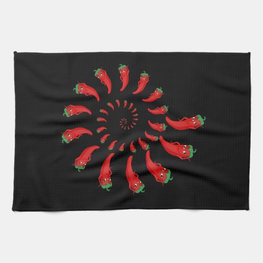 Red Pepper Diva Spiral Geschirrtuch (Horizontal)