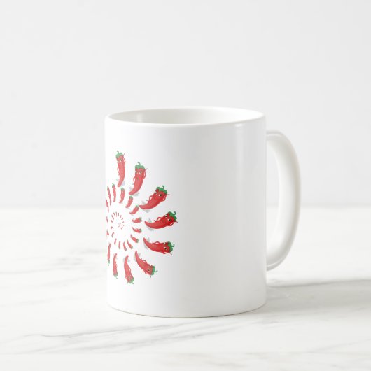 Red Pepper Diva Spiral Kaffeetasse (VorderseiteRechts)