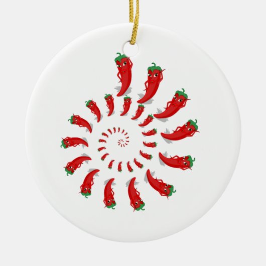 Red Pepper Diva Spiral Keramik Ornament (Vorne)