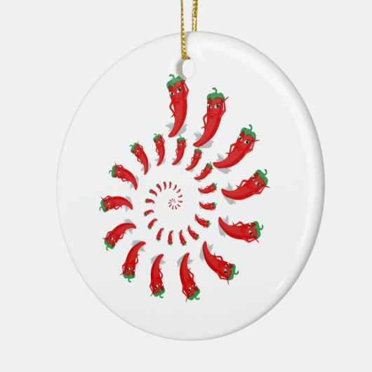 Red Pepper Diva Spiral Keramik Ornament (Links)