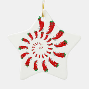 Red Pepper Diva Spiral Keramikornament