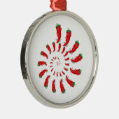 Red Pepper Diva Spiral Ornament Aus Metall (Rechts)