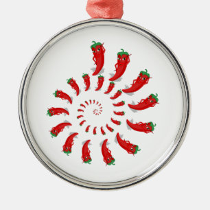 Red Pepper Diva Spiral Ornament Aus Metall