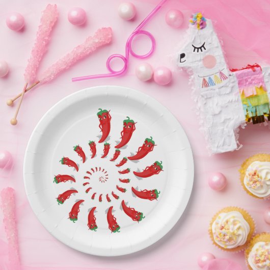 Red Pepper Diva Spiral Pappteller (Party)