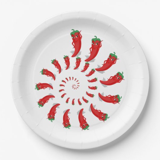 Red Pepper Diva Spiral Pappteller (Vorderseite)
