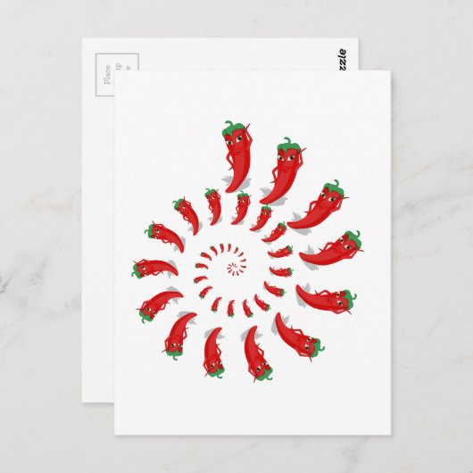 Red Pepper Diva Spiral Postkarte (Vorne/Hinten)