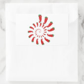 Red Pepper Diva Spiral Rechteckiger Aufkleber (Tasche)
