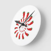 Red Pepper Diva Spiral Runde Wanduhr (Winkel)