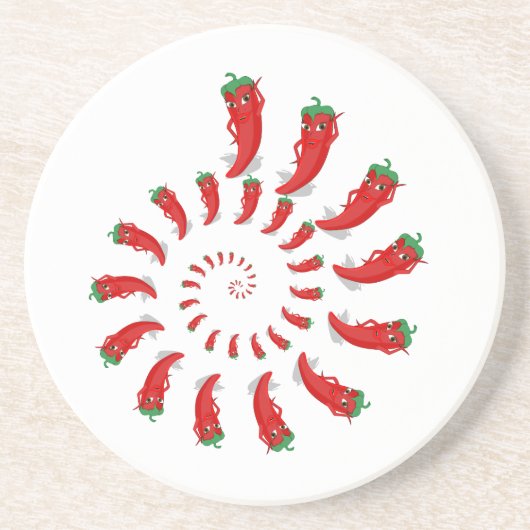 Red Pepper Diva Spiral Sandstein Untersetzer (Vorne)