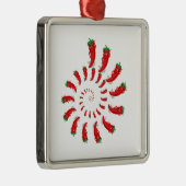 Red Pepper Diva Spiral Silbernes Ornament (Rechts)