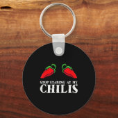 Red Pepper Hot Scy Food Funny Stop Staring At My C Schlüsselanhänger (Vorderseite)