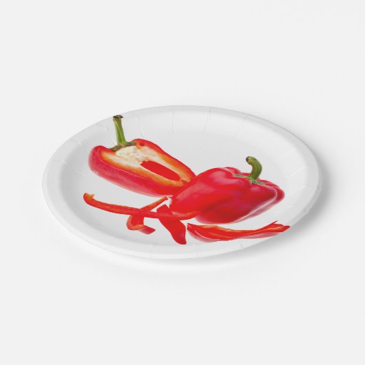 Red Pepper Pappteller (Schrägansicht)