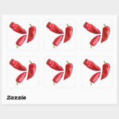 Red Pepper Quadratischer Aufkleber (Blatt)