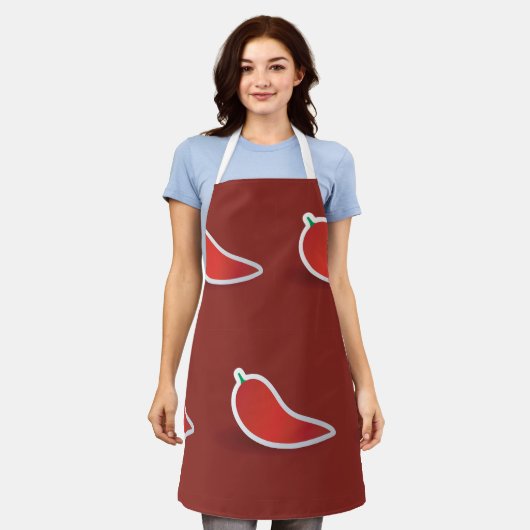 Red Pepper Schürze (Getragen)