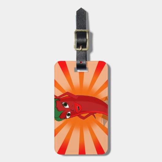 Red Pepper Superstar Gepäckanhänger (Vorderseite vertikal)