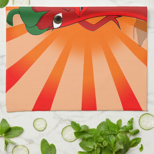 Red Pepper Superstar Geschirrtuch (Gefaltet)