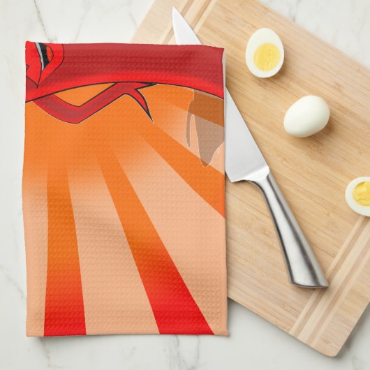 Red Pepper Superstar Geschirrtuch (Viertel Falte)