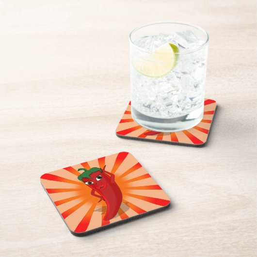 Red Pepper Superstar Getränkeuntersetzer (Rechte Seite)