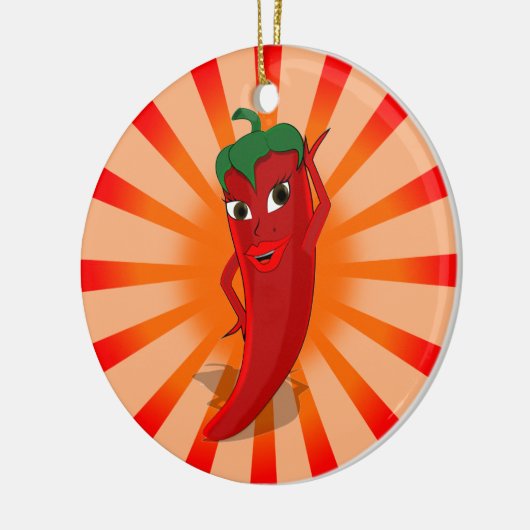 Red Pepper Superstar Keramik Ornament (Links)