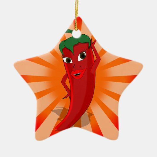 Red Pepper Superstar Keramikornament (Vorne)