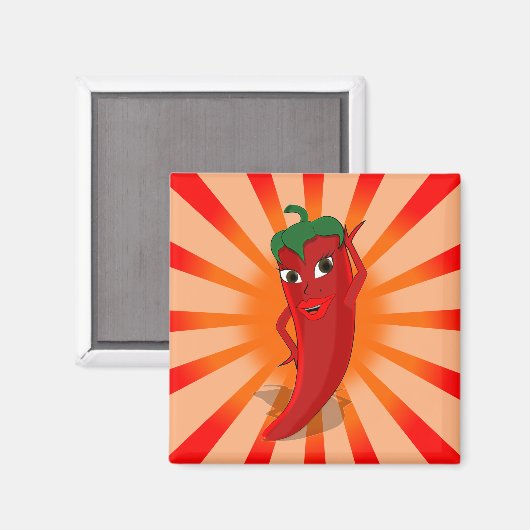 Red Pepper Superstar Magnet (Vorderseite/Rückseite)