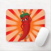 Red Pepper Superstar Mousepad (Mit Mouse)